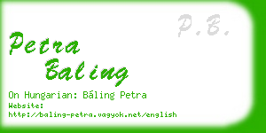 petra baling business card