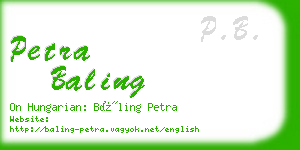 petra baling business card